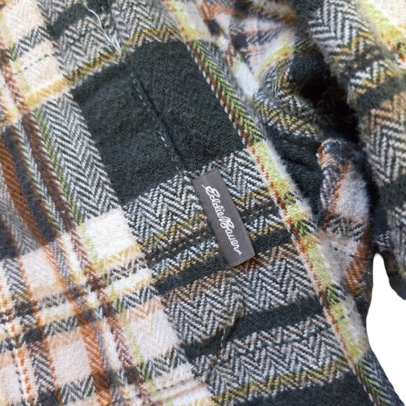 Eddie Bauer Men M Plaid Flannel Shirt Button Down Long Sleeve Cabincore Cottage - Picture 6 of 11